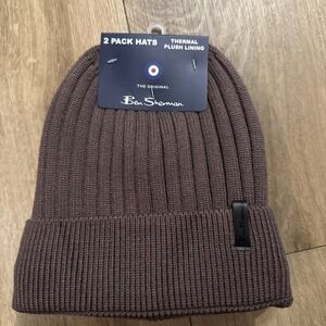 Ben Sherman Men's 2 Pack Knit Thermal Lined Beanie Hats OSFM NEW